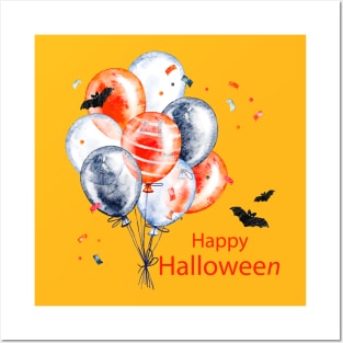 Happy Halloween Balloons Posters and Art